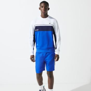 Lacoste SPORT Resistant Colorblock Piqué Sweatshirt Pánské - Mikiny Bílé / Blankyt / Tmavě Blankyt B